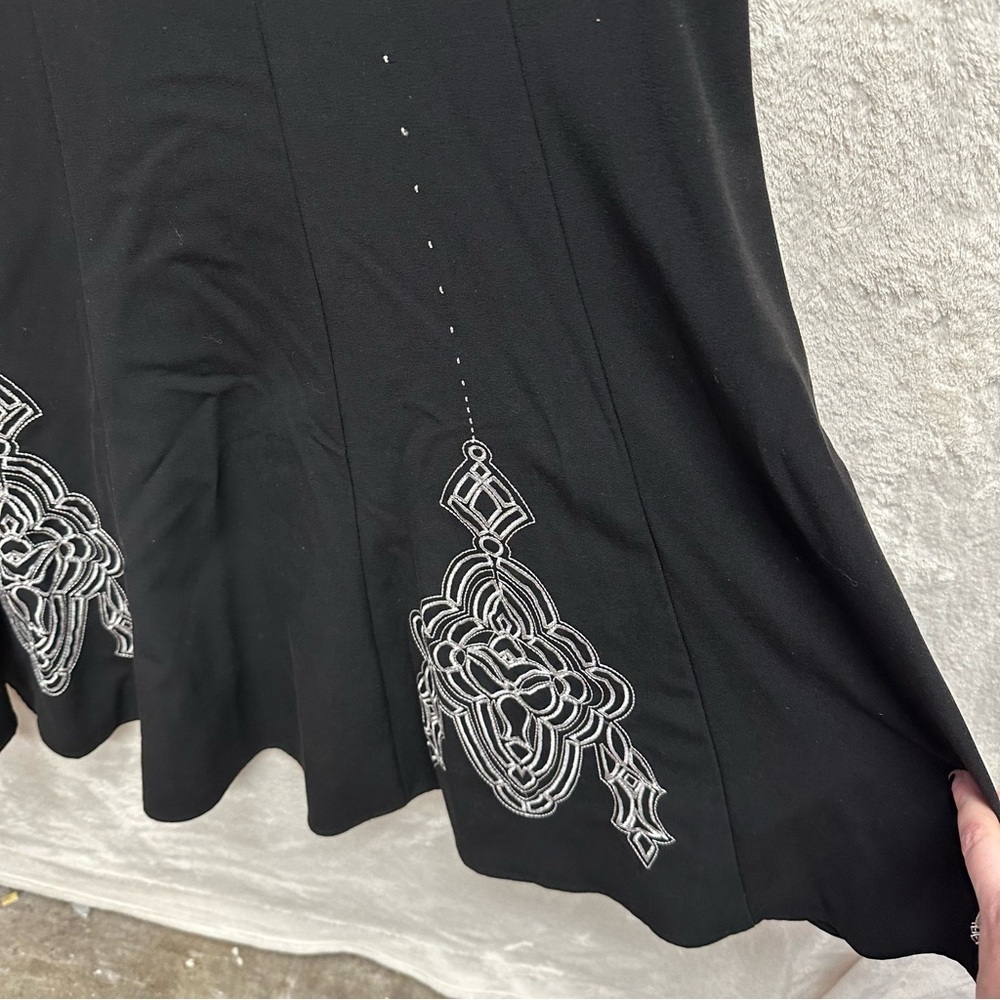 Sunny Leigh women’s pleated midi skirt black beaded boho whimsigoth size 8 - Picture 3 of 7